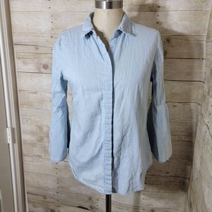 Alexandra Jordan light blue bell sleeve button down.